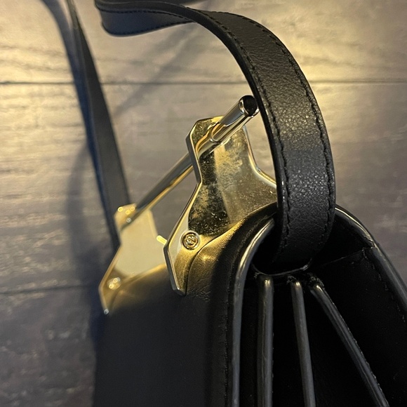 M2malletier La Fleur du Mal leather shoulder bag handbag clutch in black metal - Picture 5 of 16